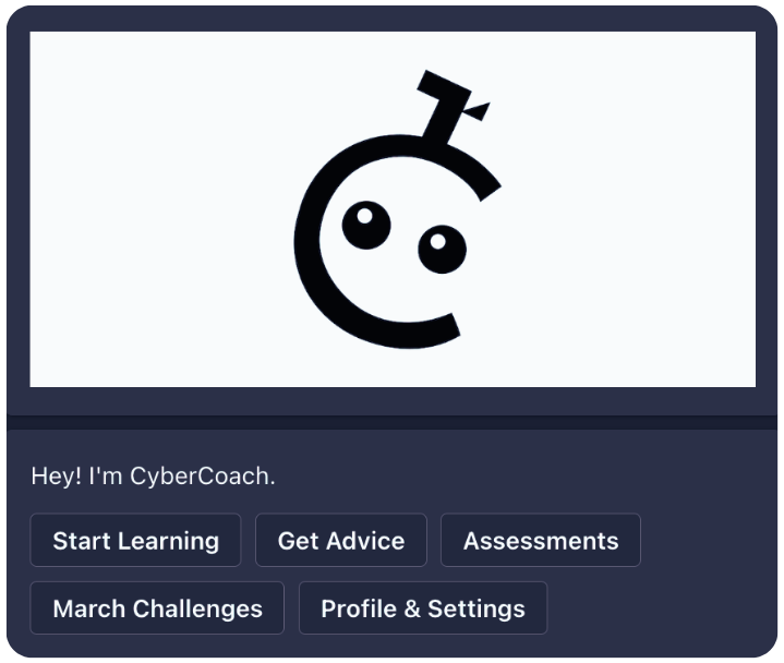 CyberCoach in Teams Dark Mode